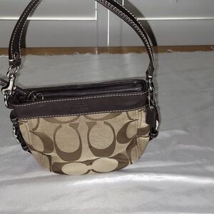 Coach Signature Mini Zoe Handbag, Creed LO994-F41856, Lilac Satin Interior